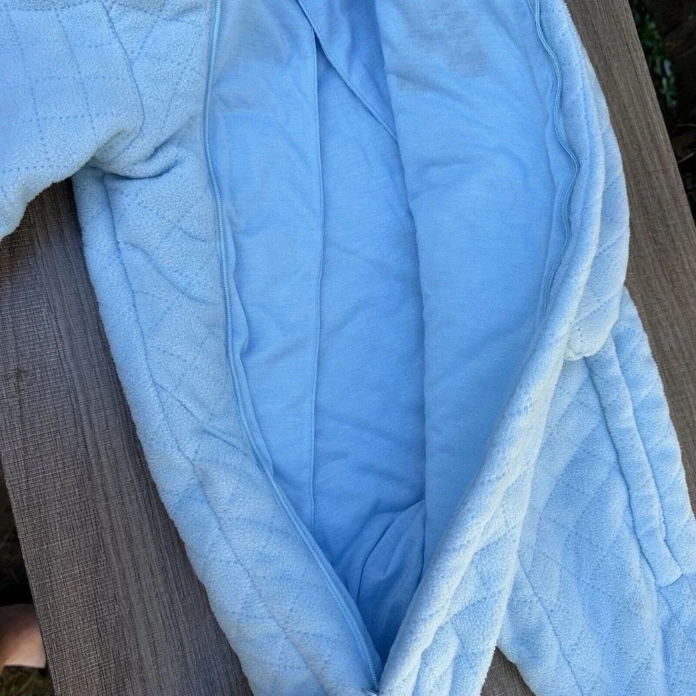 Vintage Wippette Snow Suit‎ Hooded Footie Fleece Lined Baby 6-9 Months Blue Bear